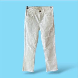 🆕💕Current Elliott “The Kick Jean” Mid-Rise Jeans Frayed Hems • WHITE • Size 0/25